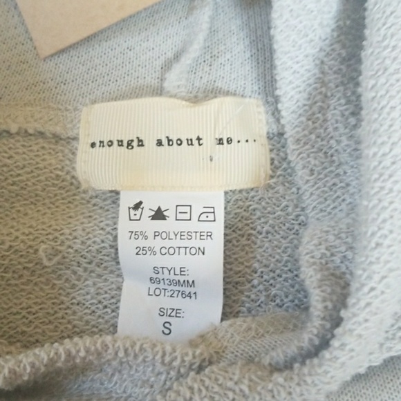 Enough About Me Cropped Terry Shirt Hoodie - Picture 5 of 7